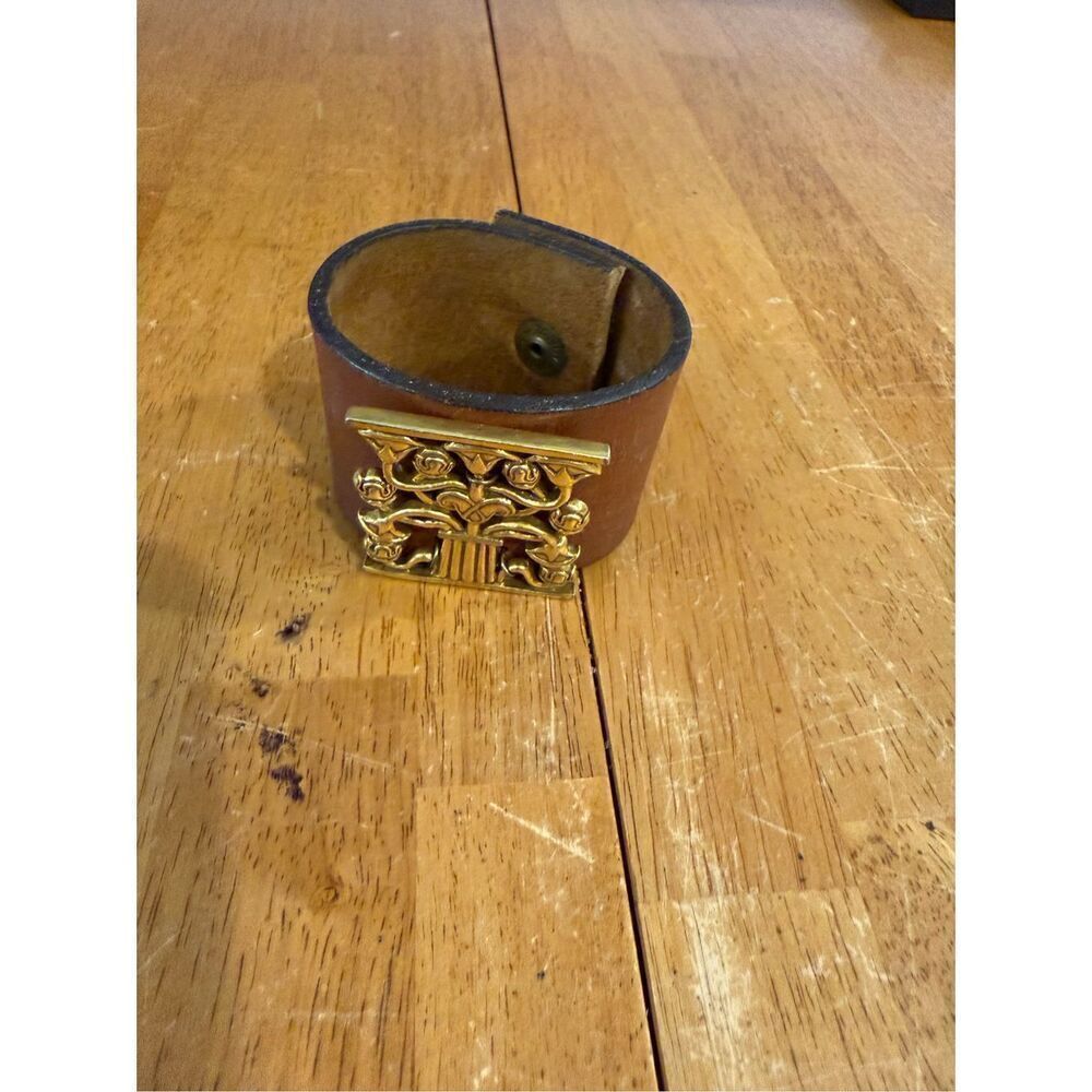 Leather Aztec Cuff Bracelet